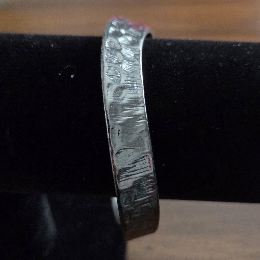 Silver Textured Cuff Bracelet